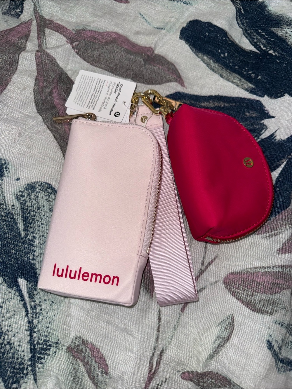 Lululemon Dual Pouch Wristlet Wallet Blissful Pink/Calypso Pink